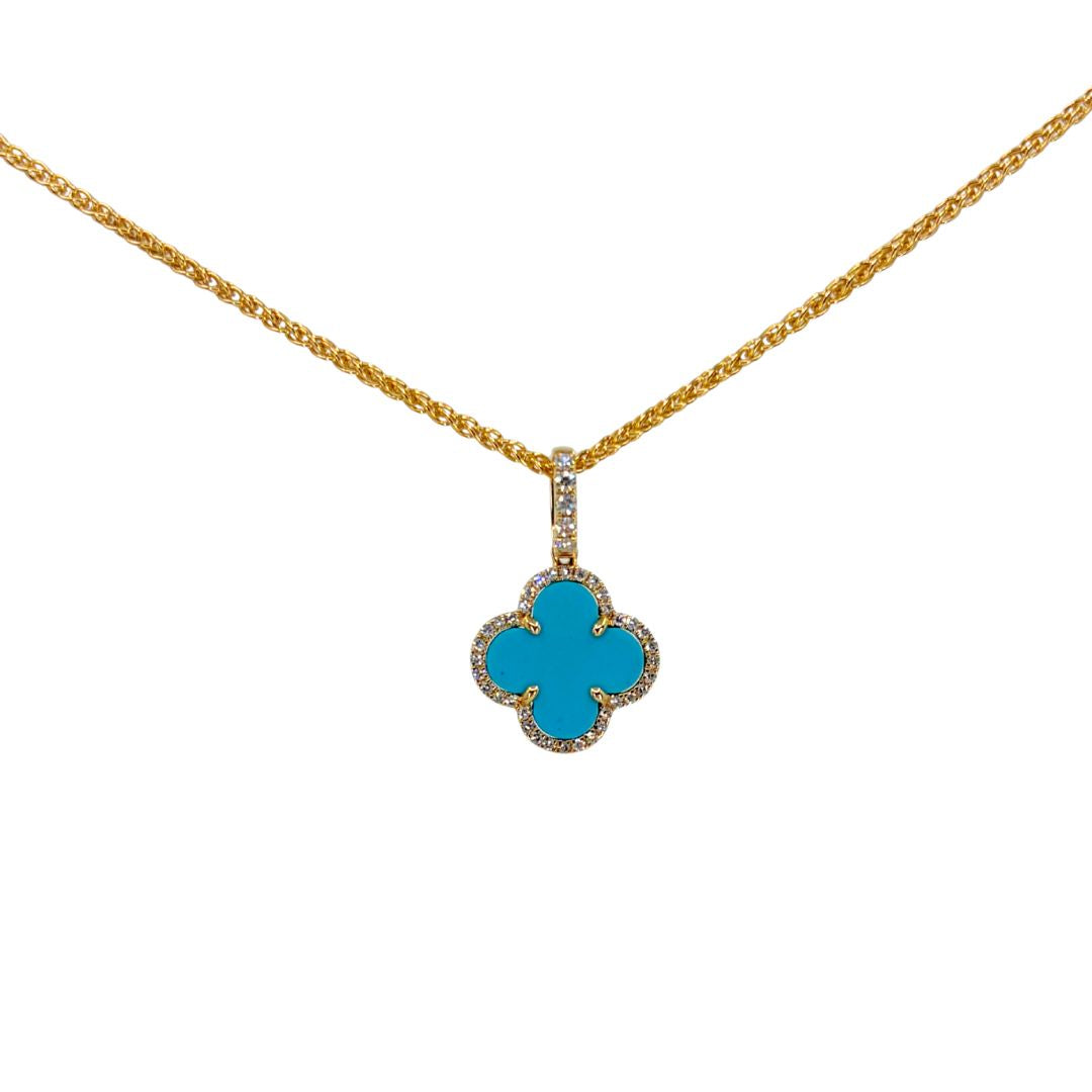 Fantasy Turquoise Quatrefoil Pendant
