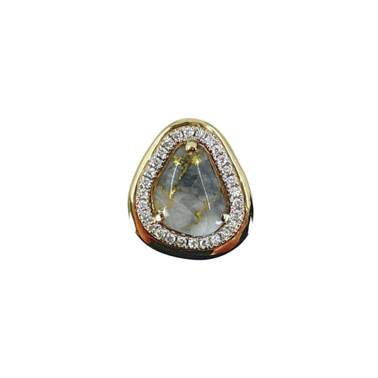 Yellow Gold Free Form Trillian Quartz Pendant