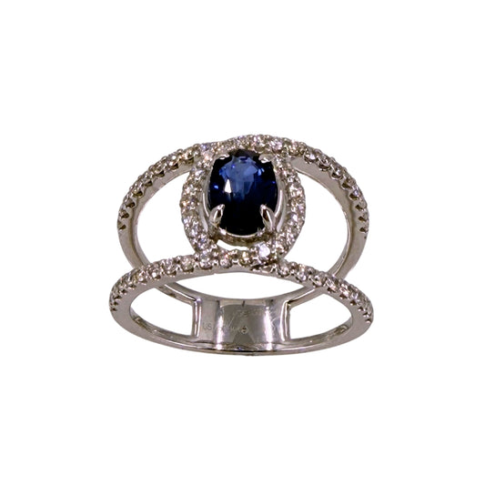 White Gold Freeform Sapphire Ring