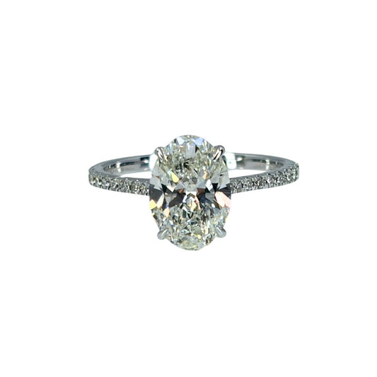 White Gold Oval Lab Diamond Engagement Ring