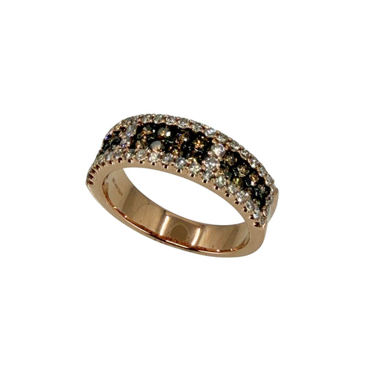 Rose Gold Round Cognac Diamond Ring