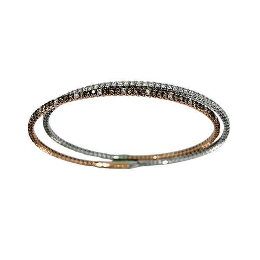 White Gold Champagne Diamond Bangle Bracelet
