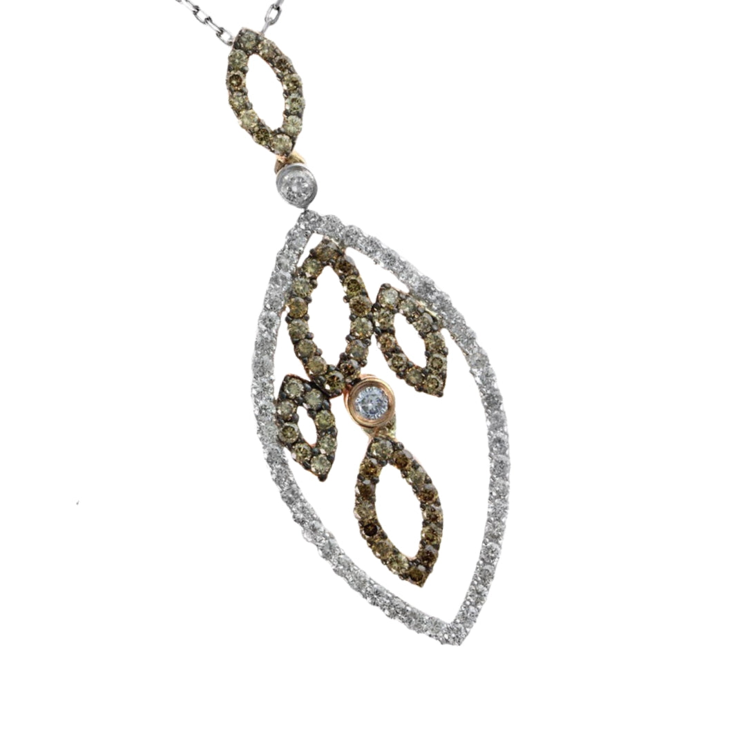 Two Tone Desert Diamond Drop Pendant