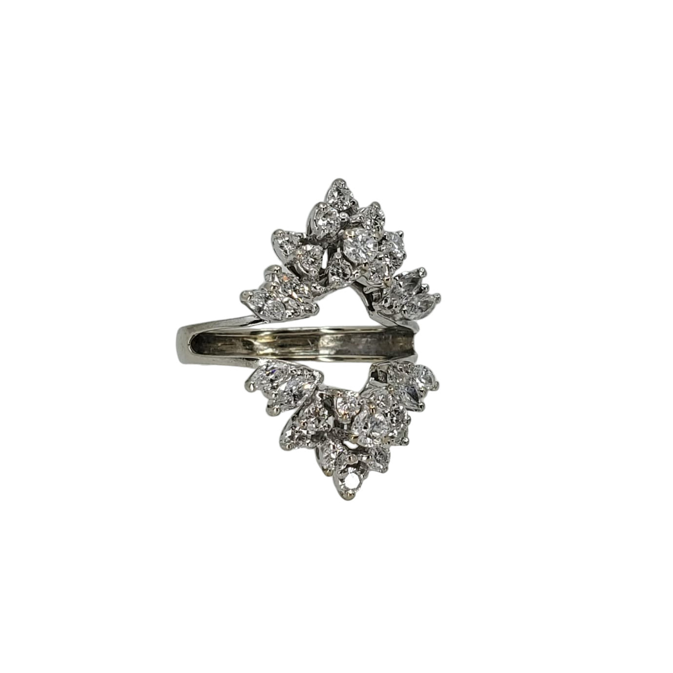 White Gold Marquise Diamond Insert Ring