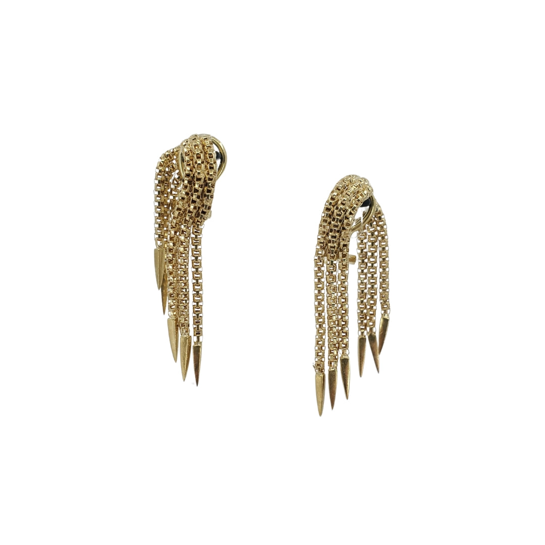 Yellow Gold Fringe Earring Clips