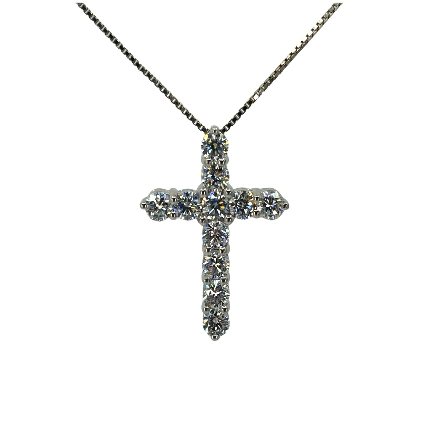 White Gold Lab Diamond Cross Pendant
