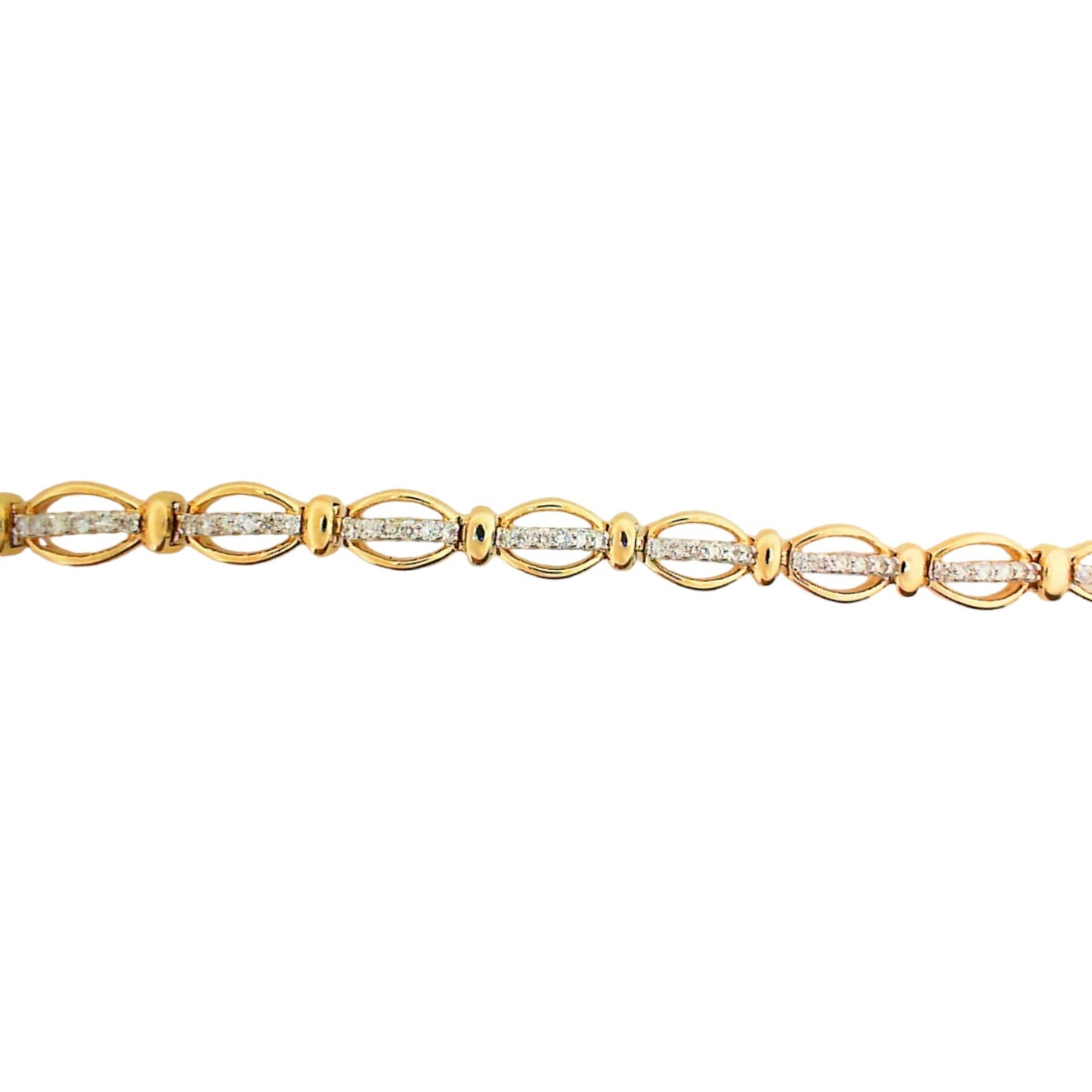 Two Tone Diamond Arch Bracelet