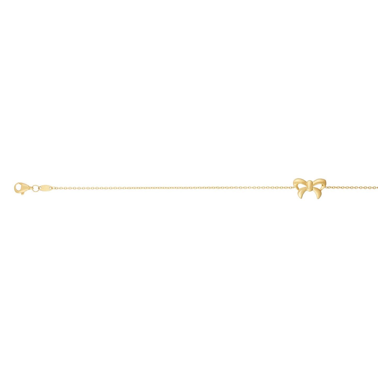 Yellow Gold Anklet Bracelet with Bow