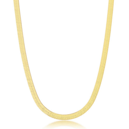 Silver Herringbone Chain with 18K Gold Vermeil