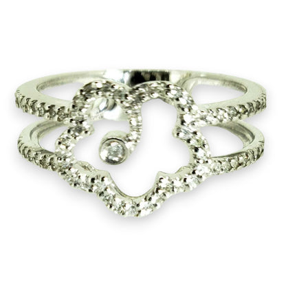 White Gold Diamond Floral Ring