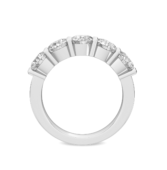 White Gold Shared Prong Lab Grown Diamond Wedding Band