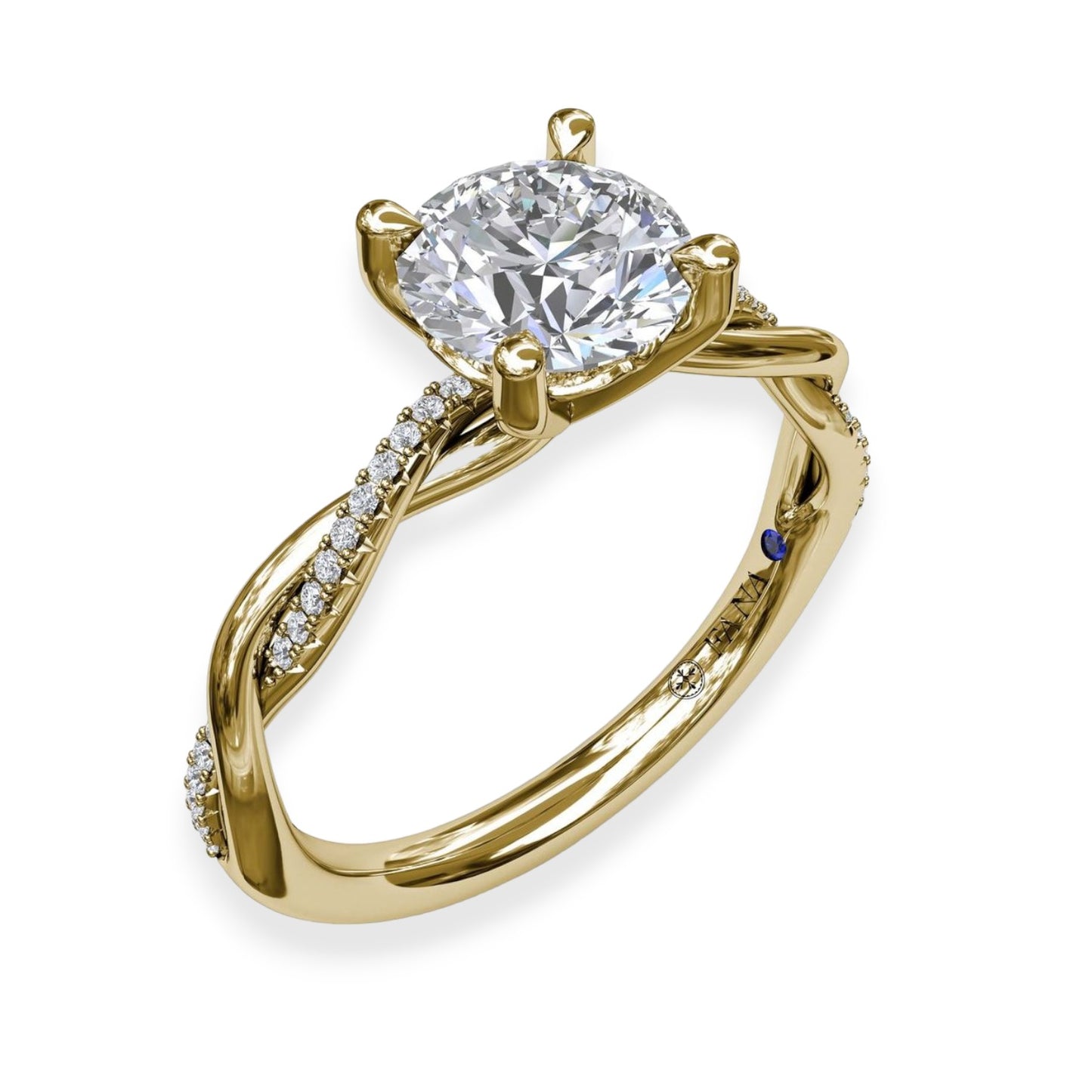 Polished Yellow Gold Twist Engagement Ring