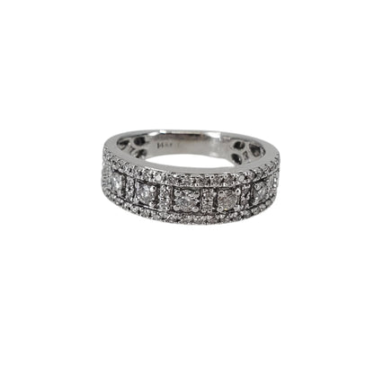 White Gold Band Style Diamond Ring