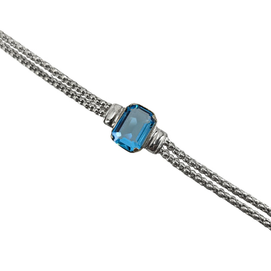 Blue Topaz Double Strand Popcorn Bracelet