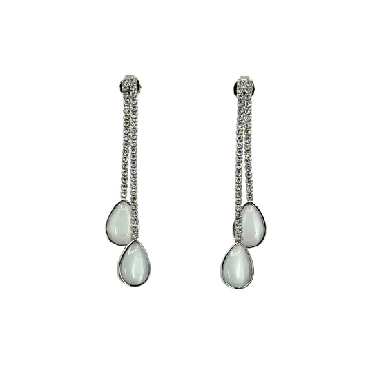 Silver Pear Mother of Pearl Drop Earrings