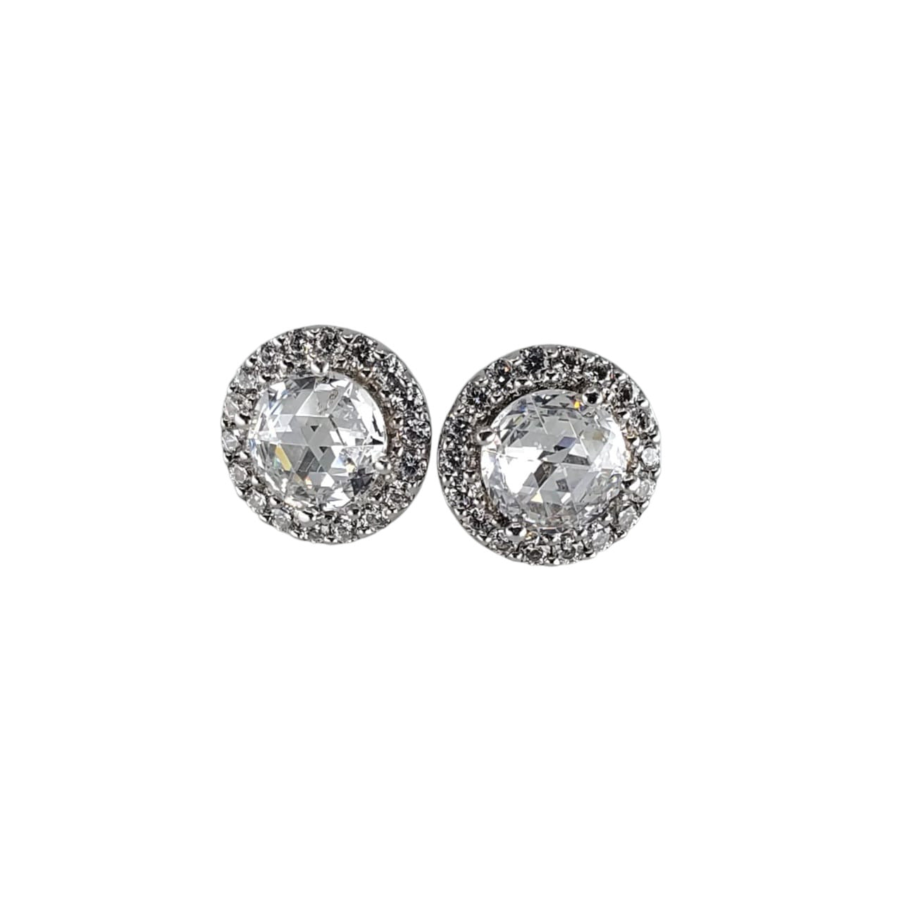 Sterling Silver White Topaz Stud Earrings