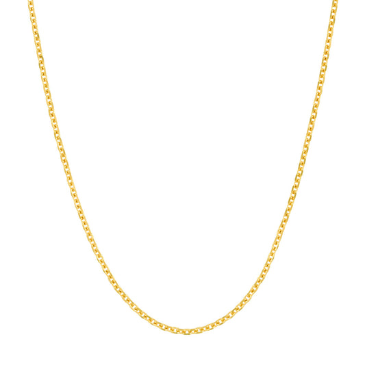 Yellow Gold Diamond Cut Cable Necklace