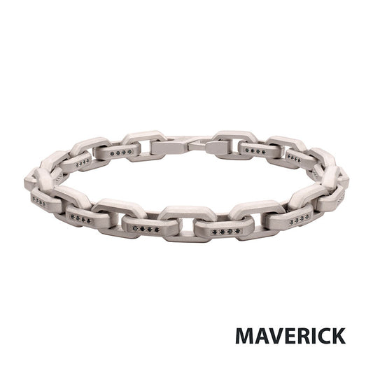 Stainless Steel Faceted Interlock Chain Bracelet