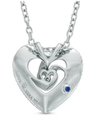 Silver Diamond Heart Pendant