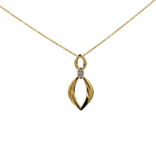 Yellow Gold Round Diamond Shaoe Necklace