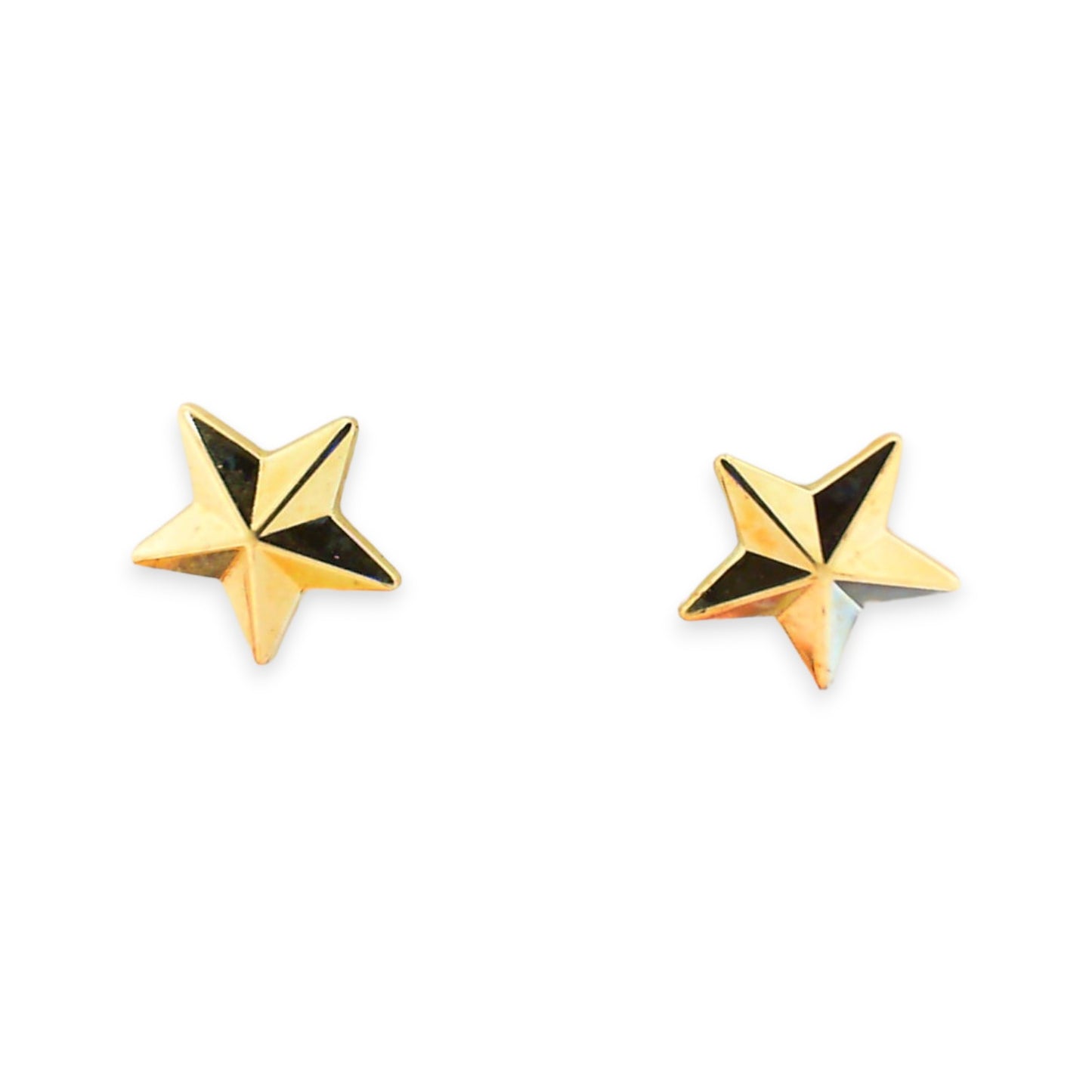 Yellow Diamond Cut Star Earrings