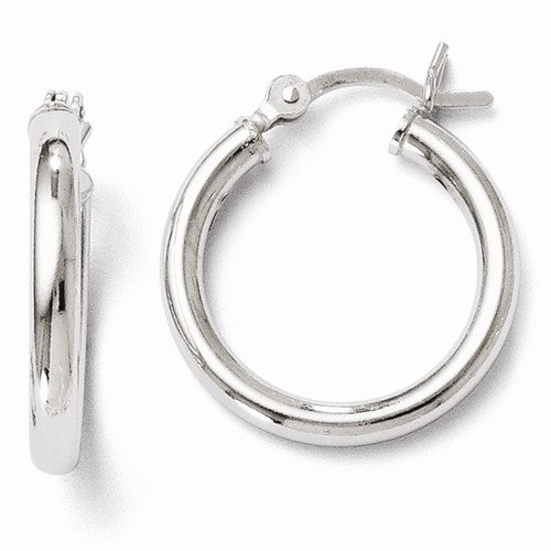 White Sterling Silver Small Hoop Earrings