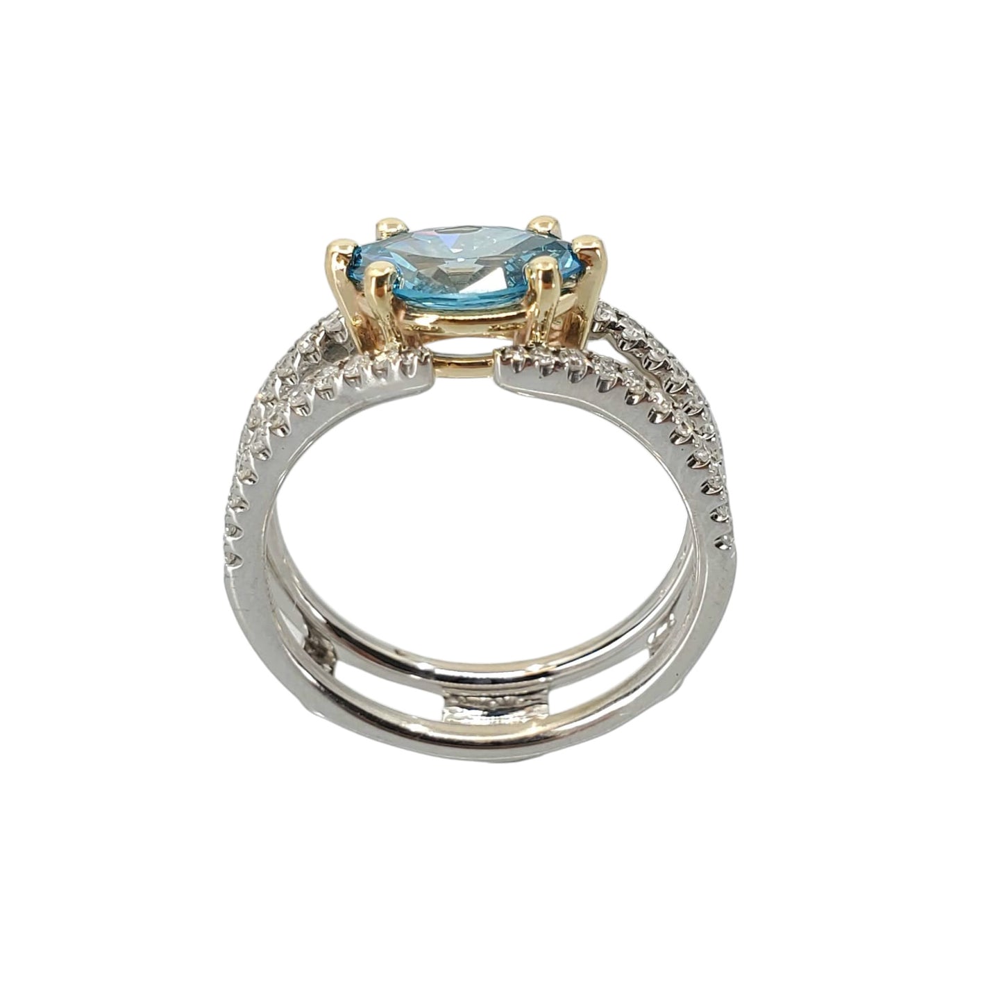 Two Tone Blue Diamond Ring