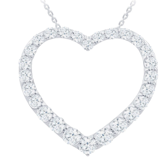 White Gold Half Carat Diamond Heart Pendant