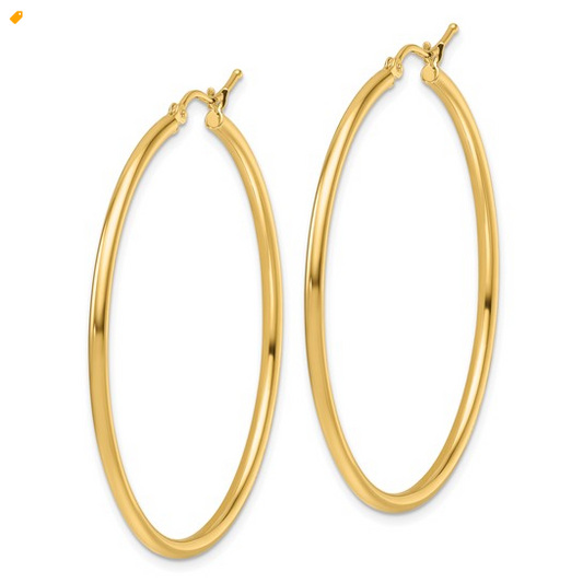 Yellow Gold 44MM Hoop Earrings