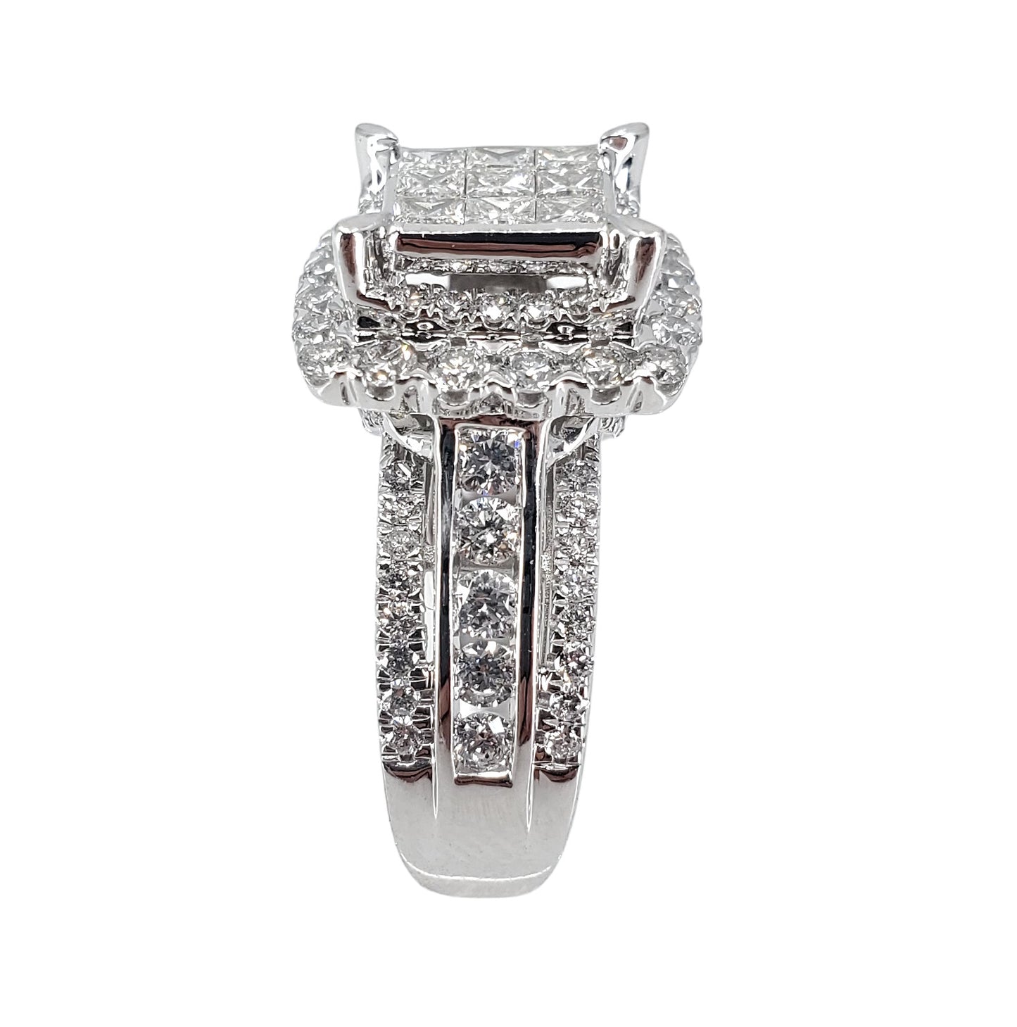White Gold Invisible Set Princess Diamond Ring