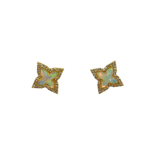 Fantasy Cut Opal Star Earrings