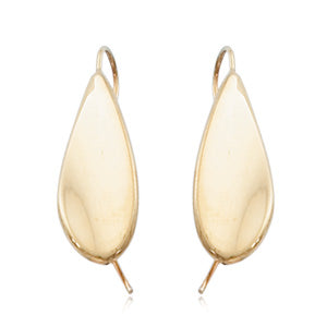 14 Karat Twist Tear Drop Threader Earrings