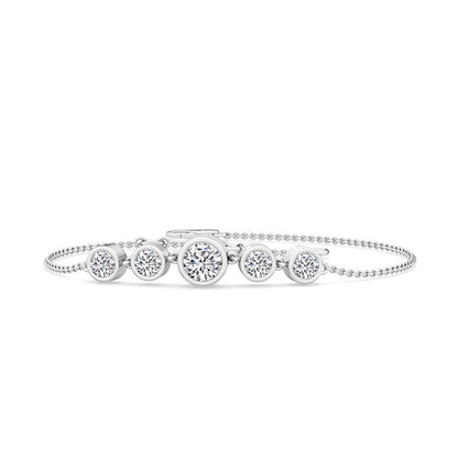 White Gold Bezel Set Lab Grown Diamond Bracelet