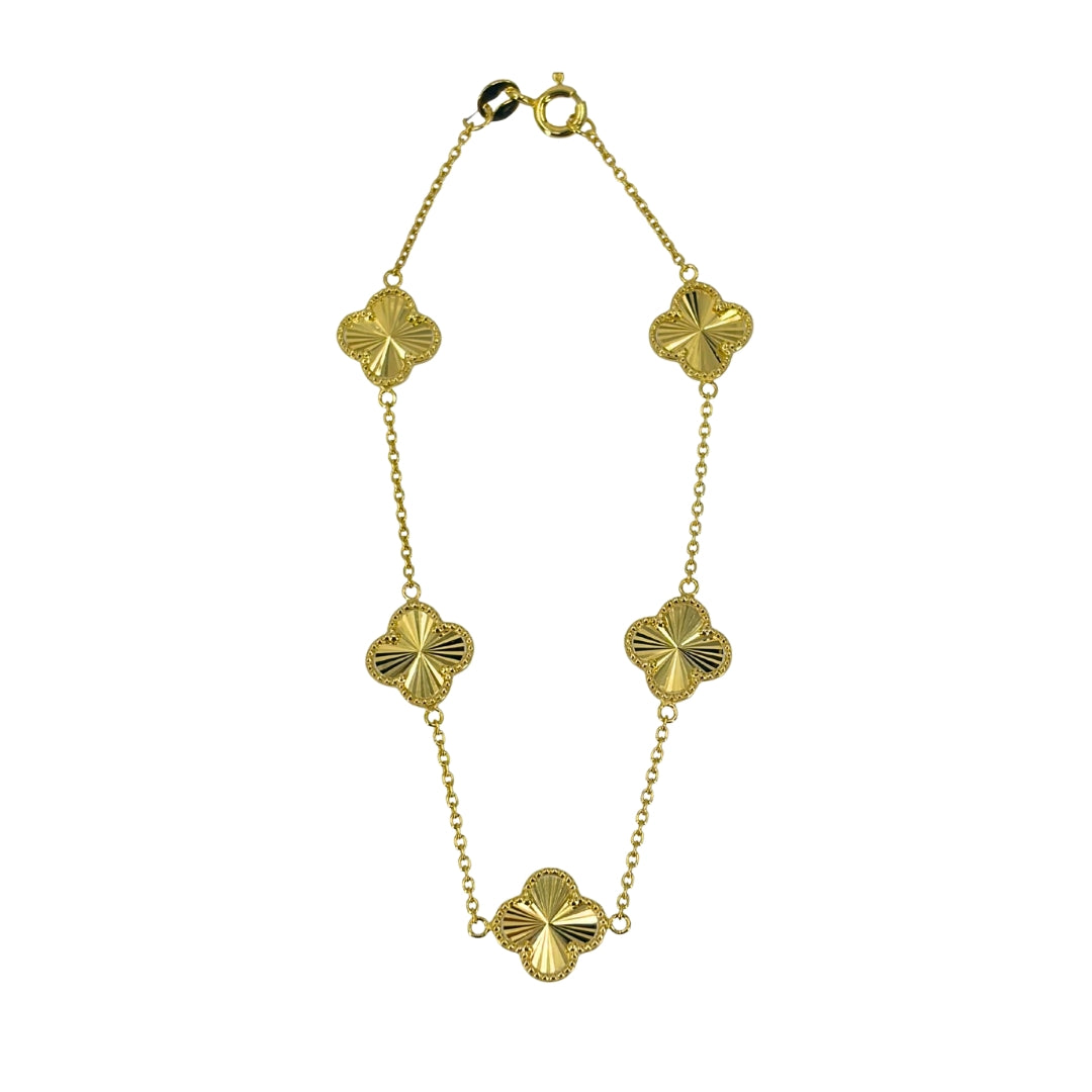 Yellow Gold Quatrefoil Bracelet