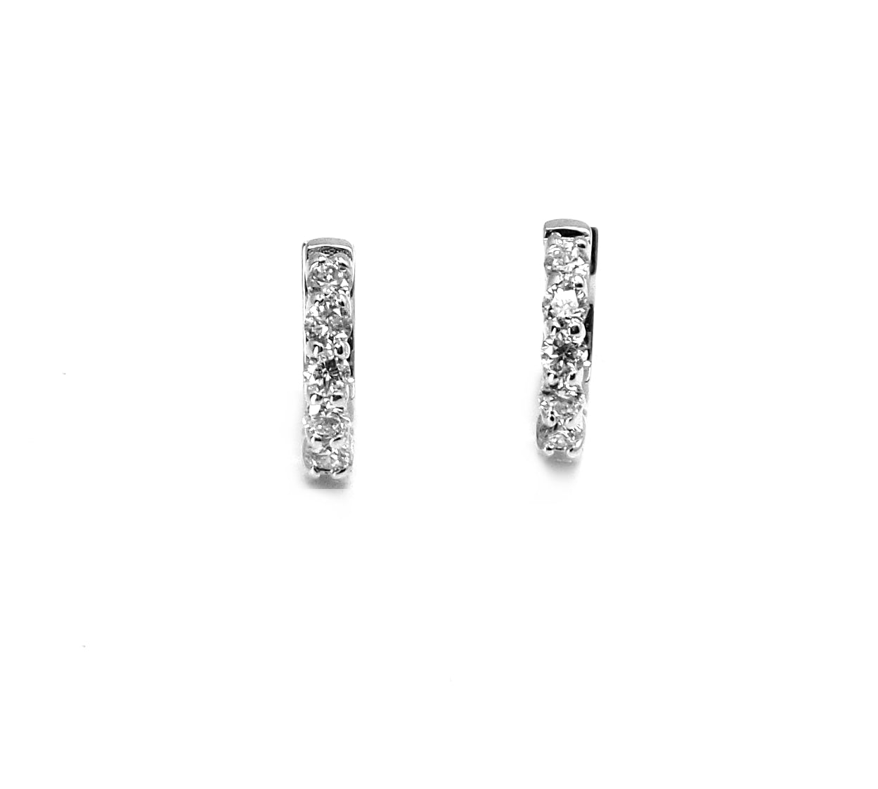 Small Diamond Hoops in White Gold