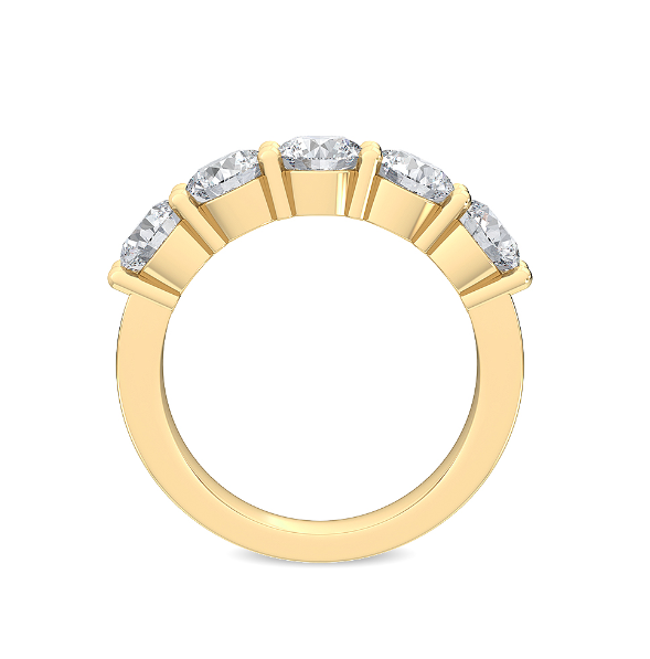 Yellow Gold Shared Prong Lab Grown Diamond Wedding Band