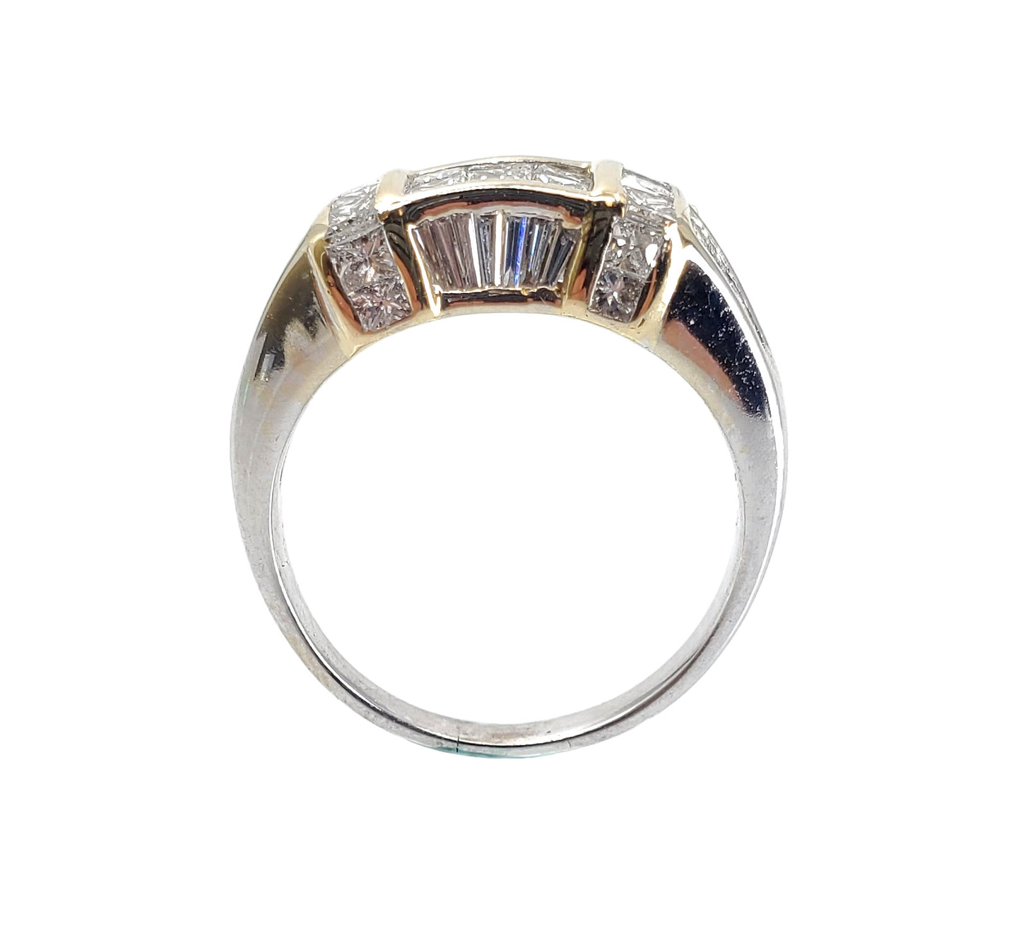 Two Tone Invisible and Channel Set Diamond Ring