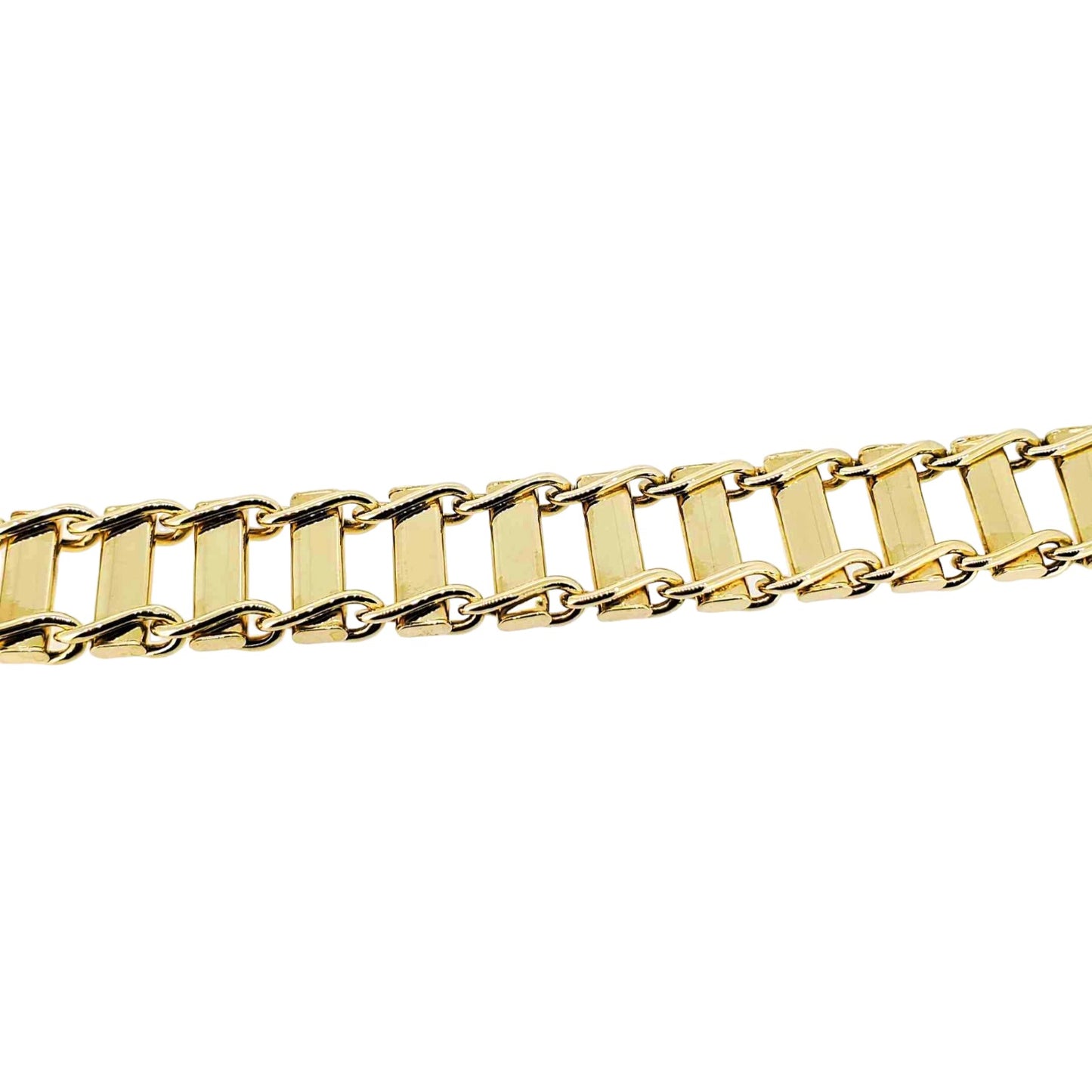Yellow Gold Railroad Track Bracelet