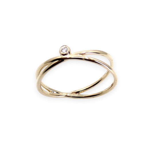 Yellow Gold Diamond Split Ring