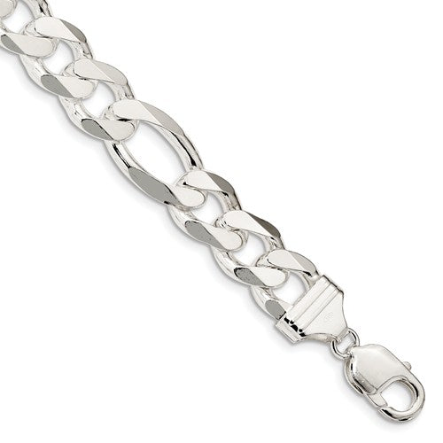 White Sterling Silver Figaro Bracelet