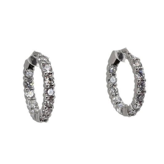 White Gold Lab Diamond Huggy Earrings
