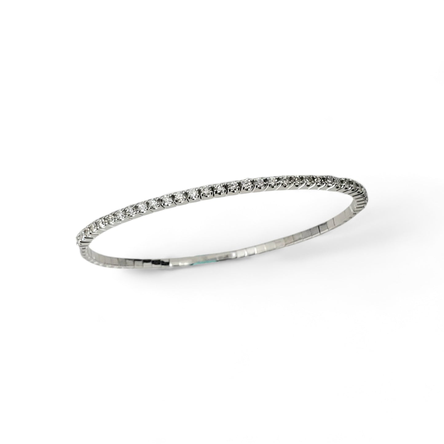 White Gold Round Diamond Bangle Bracelet