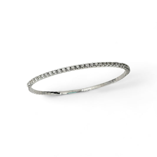 White Gold Round Diamond Bangle Bracelet