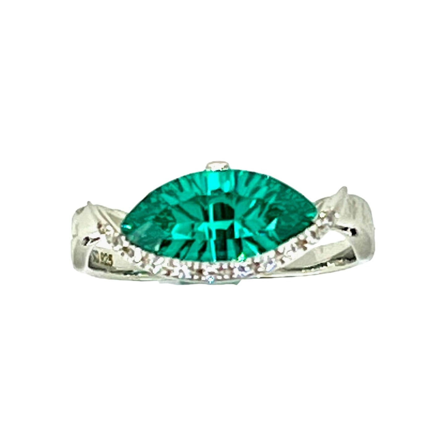 White Sterling Silver Paraiba Marquise Ring