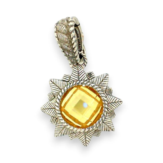 Sterling Silver Citrine Sun Pendant