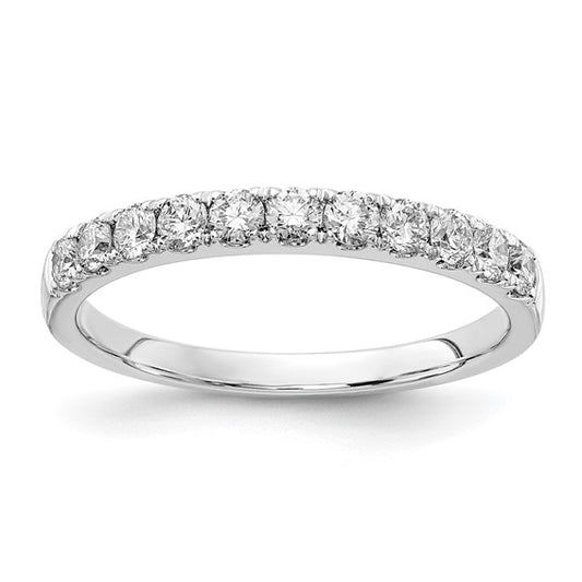 White Gold Lab Grown Diamond French Set Wedding Band