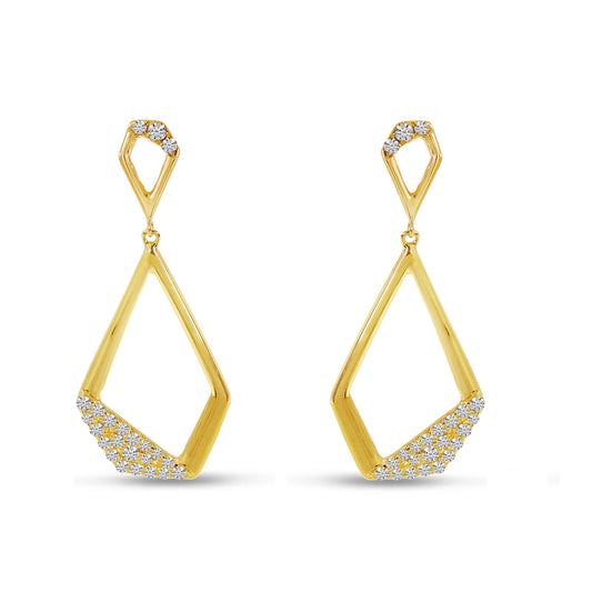 Yellow Gold Geometric Dangle Earrings