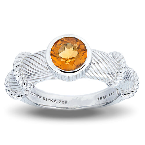 Sterling Silver Citrine Bezel Ring