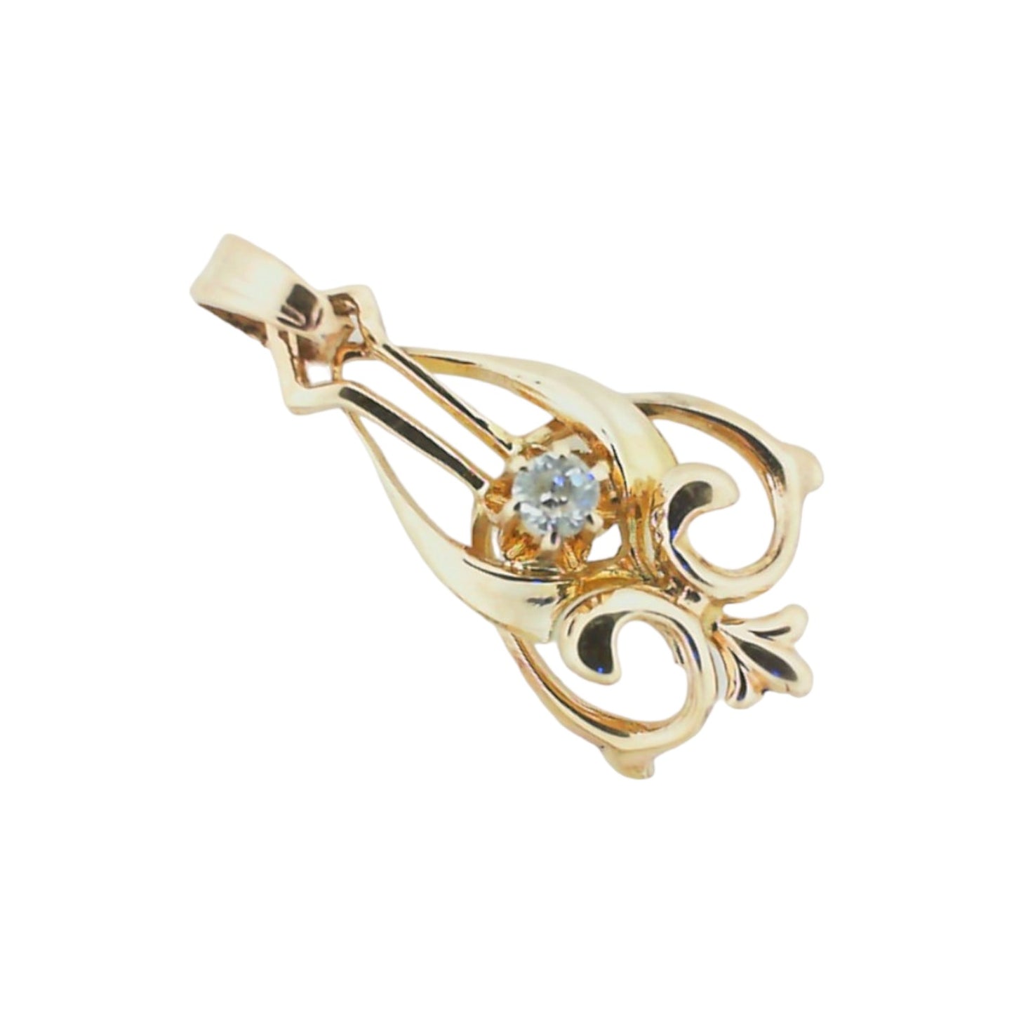 Vintage Yellow Gold Art Nouveau Diamond Necklace