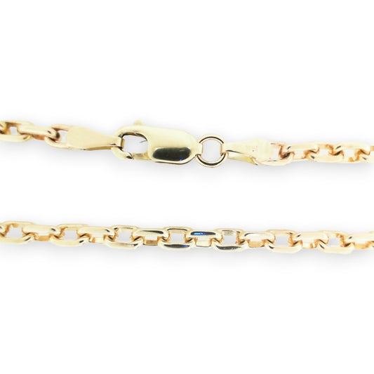 Yellow Gold Cable Link Anklet